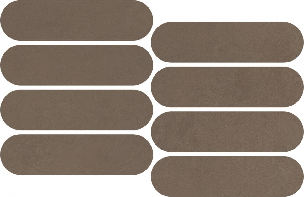 Impronta Italgraniti Nuances Marrone Mosaico Ovale Strideup 19.5x37