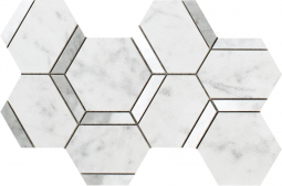 Impronta Italgraniti Lux Experience Grigio Versilia/Statuarietto Mosaico Esagona Decoro Mix 20x34