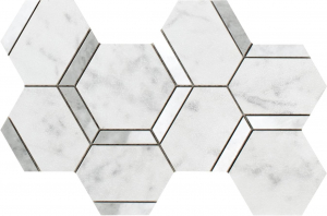Impronta Italgraniti Lux Experience Grigio Versilia/Statuarietto Mosaico Esagona Decoro Mix 20x34