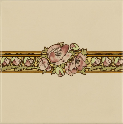 Original Style Artworks Colonial White Nocturnal Slumber Border Tile 15.2x15.2