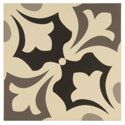 Original Style Odyssey Rococo Light Grey Dark Grey And Black On White 15.1x15.1