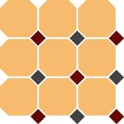 TopCer Octagon Ochre Yellow Brick-Red 30x30