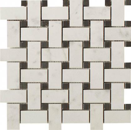 Impronta Italgraniti Lux Experience Taj Mahal Mosaico Basketwave Fade 30x30