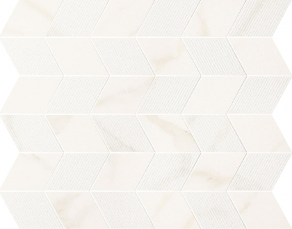 Panaria Trilogy Mosaico Freccia Calacatta White Soft 30x35