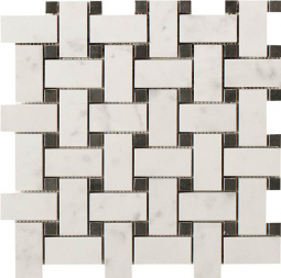 Impronta Italgraniti Lux Experience Helsinki White Mosaico Basketwave Fade 30x30