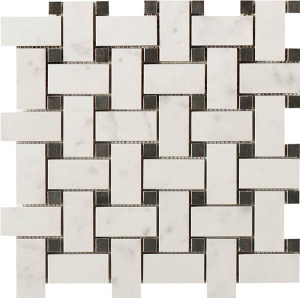 Impronta Italgraniti Lux Experience Helsinki White Mosaico Basketwave Fade 30x30