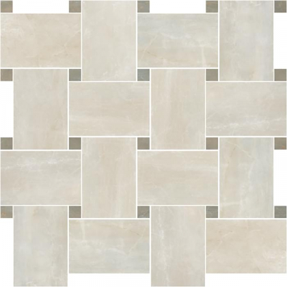 Serenissima Cir Fossil Mosaico Basket Crema Lux 30x30