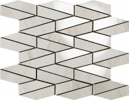 Impronta Italgraniti Lux Experience Helsinki White Mosaico Esagona Allungato Mix 25.5x29.5