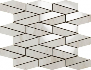 Impronta Italgraniti Lux Experience Helsinki White Mosaico Esagona Allungato Mix 25.5x29.5