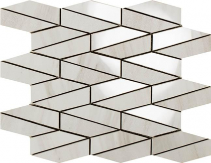 Impronta Italgraniti Lux Experience Helsinki White Mosaico Esagona Allungato Mix 25.5x29.5