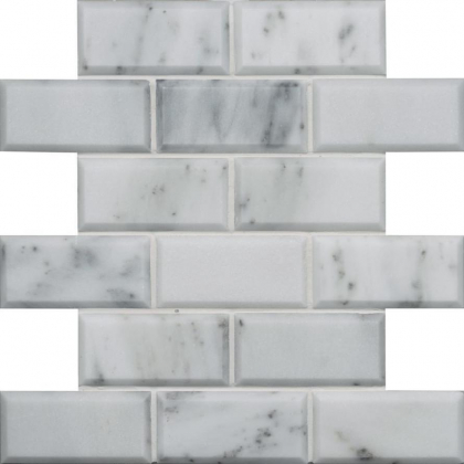Original Style Earthworks Viano White Honed Bevel Brickbond Mosaic 26.1x30.5