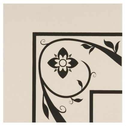 Original Style Odyssey Saxon Corner Black On Dover White 15.1x15.1