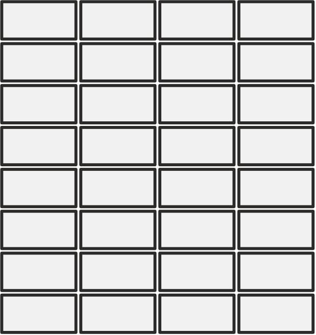 Mutina DIN Dark Green Glossy 7.4x3.6 Rete 30.2x30.2