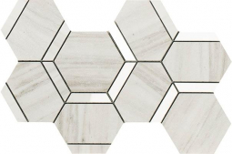 Impronta Italgraniti Lux Experience Helsinki White Mosaico Esagona Decoro Mix 20x34