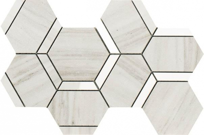 Impronta Italgraniti Lux Experience Helsinki White Mosaico Esagona Decoro Mix 20x34