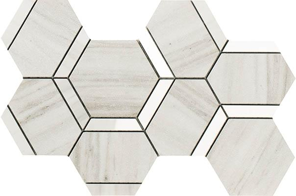 Impronta Italgraniti Lux Experience Helsinki White Mosaico Esagona Decoro Mix 20x34