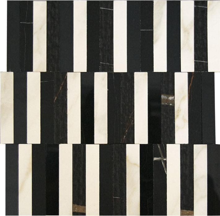 Impronta Italgraniti Marble Experience Sahara Noir Mosaico Stripe 27.2x29