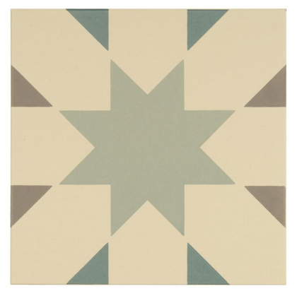 Original Style Odyssey Seville Light Grey Light Jade And Dark Jade On White 15.1x15.1