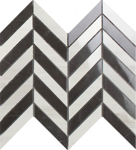Impronta Italgraniti Lux Experience Helsinki White/Pietra Grey Mosaico Chevron Lap 26x30