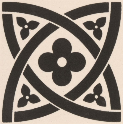 Original Style Victorian Floor Tiles Galway Black On Dover White 7.5x7.5