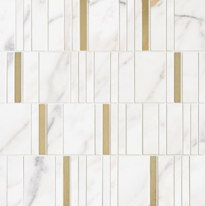 Marazzi Allmarble Golden White Mosaico Barcode Lux 40x40
