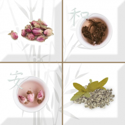 Absolut Keramika Monocolor Biselado Decor Set Aroma Fosker S/4 A 10x10