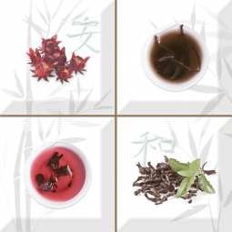 Absolut Keramika Monocolor Biselado Decor Set Aroma Fosker S/4 B 10x10