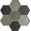 Original Style Glassworks Futura Sepia Hexagon Mosaic 38.6x29.8