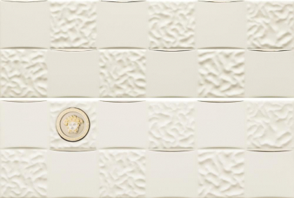 Versace Gold Decori Acqua-Dama Bianco-Platino 25x75