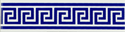 Original Style Artworks Brilliant White Greek Key Royal Blue 4x15.2