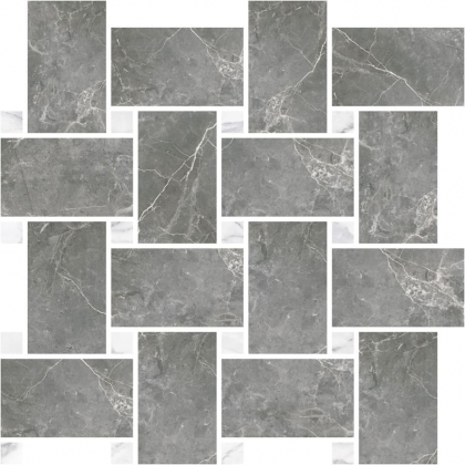 Ricchetti Marble Boutique Mosaico Chesterfield Mix Tozzetto Statuario Fior Di Bosco Lux Ret 30.5x31.7