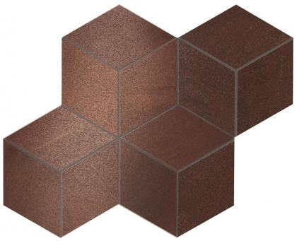 Atlas Concorde Blaze Corten Mosaico Esagono Lappato 30x35