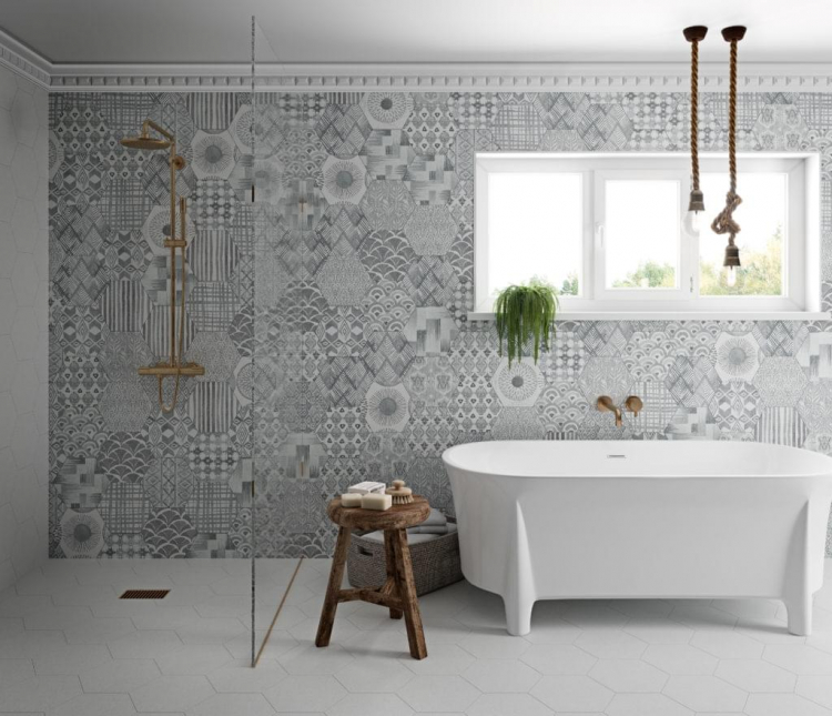 Aparici Tex Grey Pattern Natural 59.55x59.55