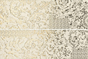 Versace Gold Decori Patchwork Crema-Oro 25x75