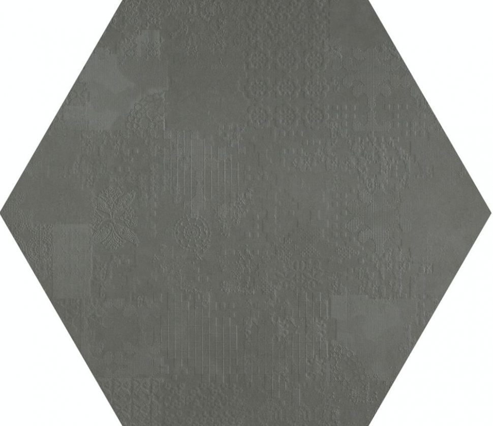 Mutina Dechirer Esagono Decor Piombo 60x60