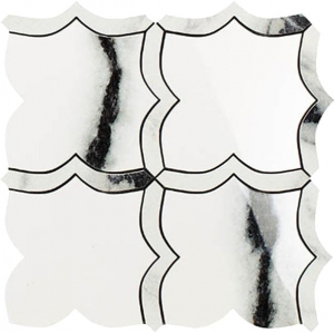 Impronta Italgraniti Lux Experience Panda White Mosaico Arabesque Mix 30x30