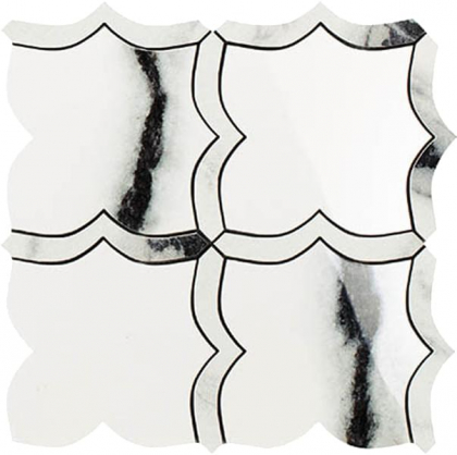 Impronta Italgraniti Lux Experience Panda White Mosaico Arabesque Mix 30x30