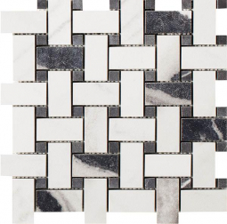 Impronta Italgraniti Lux Experience Panda White Mosaico Basketwave Fade 30x30