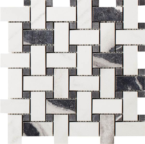 Impronta Italgraniti Lux Experience Panda White Mosaico Basketwave Fade 30x30
