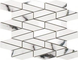 Impronta Italgraniti Lux Experience Panda White Mosaico Esagona Allungato Mix 25.5x29.5