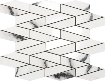 Impronta Italgraniti Lux Experience Panda White Mosaico Esagona Allungato Mix 25.5x29.5