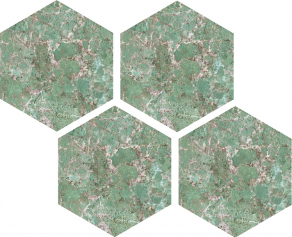 Casalgrande Padana Marmoker Esagoni Caribbean Green Lucido 21.5x25