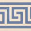 Original Style Victorian Floor Tiles Greek Key Border Blue On White 5.3x15.1