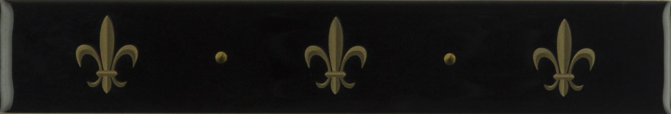 Original Style Artworks Jet Black Fleur De Lis Border Gold 2.5x15.2