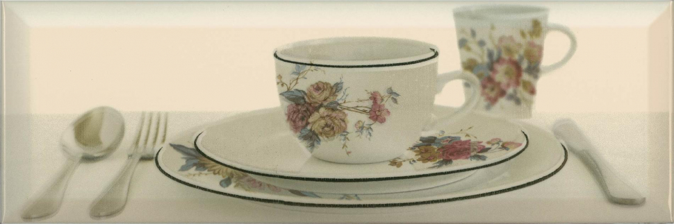 Absolut Keramika Monocolor Biselado Decor Tea 03 Cream B 10x30