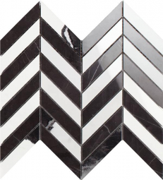 Impronta Italgraniti Lux Experience Panda White/Pietra Grey Mosaico Chevron Lap 26x30