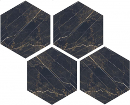 Casalgrande Padana Marmoker Esagoni Night Storm Lucido 21.5x25