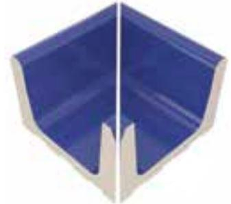 VitrA Pool Ral 9016 White Low Water Level Overflow Wide Channel Internal Corner Glossy 12.5x25