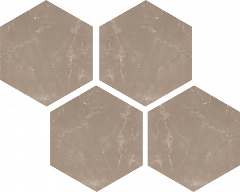 Casalgrande Padana Marmoker Esagoni Pulpis Tortora Lucido 21.5x25