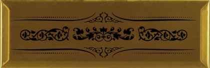Absolut Keramika Monocolor Biselado Decor Versalles Gold Negro 10x30